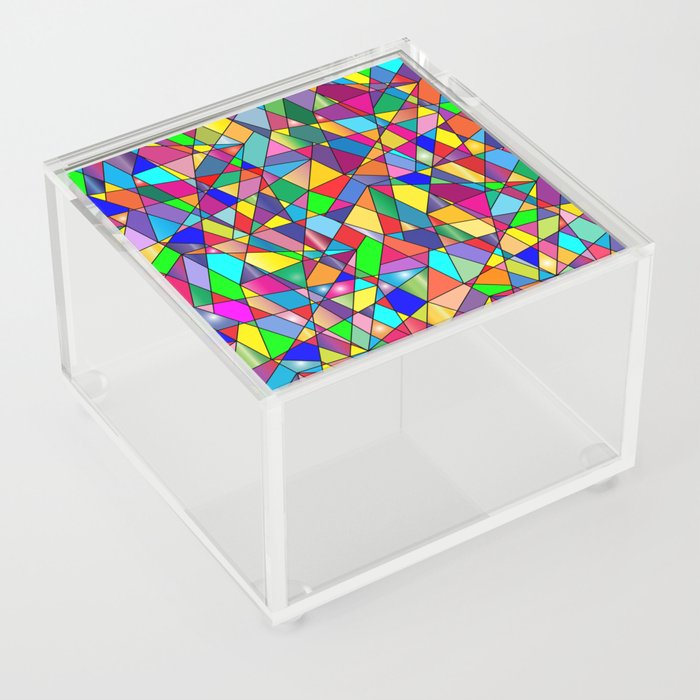 Colorful Geometric Pattern Acrylic Box