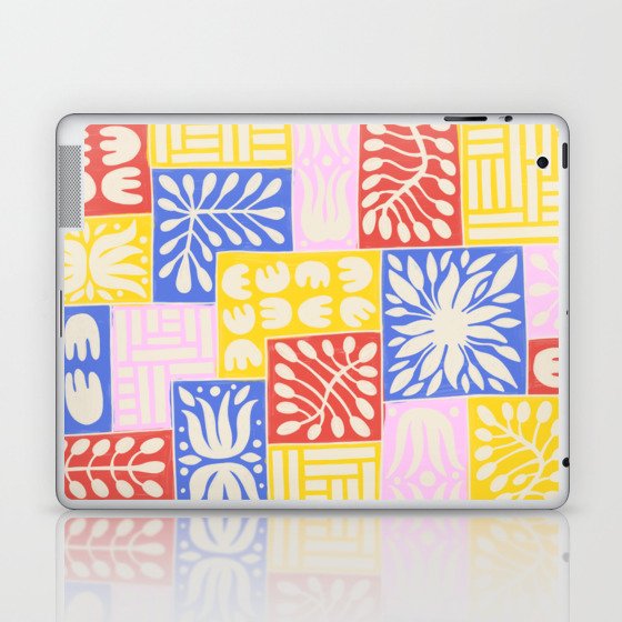 Stylized Pastel Floral Patchwork  Laptop & iPad Skin