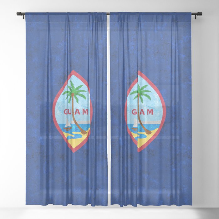 Flag of Guam US Territory Sheer Curtain