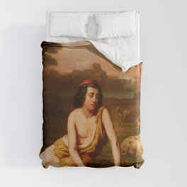 Giotto drawing from nature Figurative John William Godward Duvet Cover