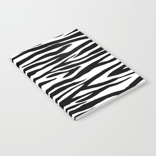 Zebra stripes pattern black and white Notebook