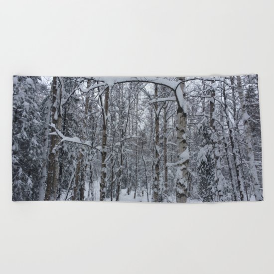Winter Forest Beach Towel