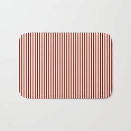 [ Thumbnail: Beige and Dark Red Colored Pattern of Stripes Bath Mat ]