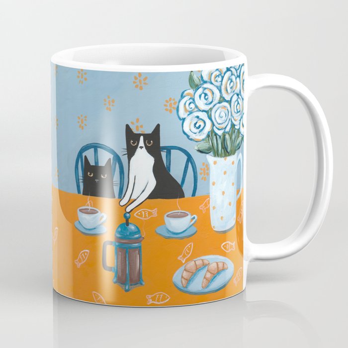Cats and a French Press Coffee Mug