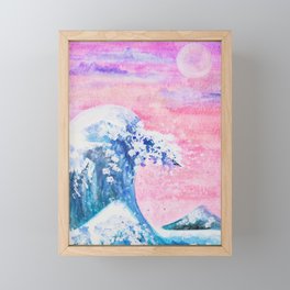 The Wave At Sunset Framed Mini Art Print