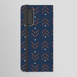 Arrow Geometric Pattern 13 in Navy Blue Orange Android Wallet Case