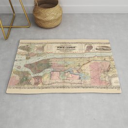 City & County Map of New York (1857) Rug
