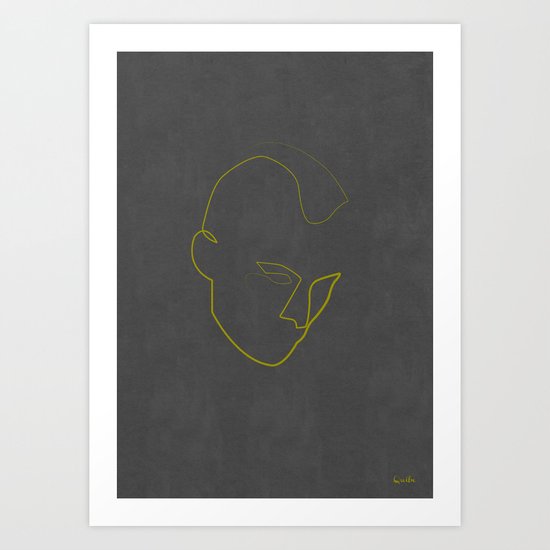 One Line Taxi Driver Art Print