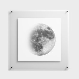 3/4 Moon | Waxing Gibbous | Watercolor Painting | Black and White | Illustration | Space Floating Acrylic Print