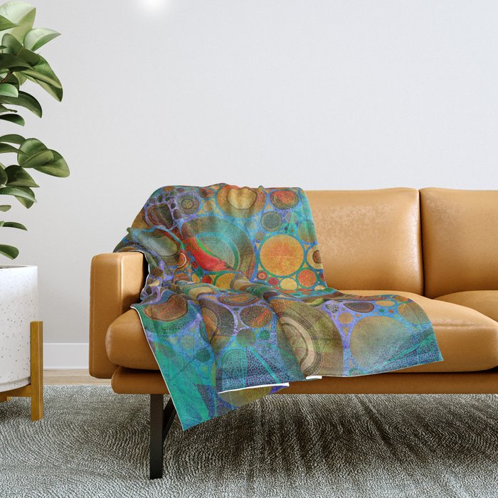 Abstract Circles Pattern Throw Blanket