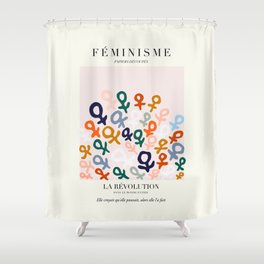 L'ART DU FÉMINISME — Feminist Art — Matisse Exhibition Poster Shower Curtain