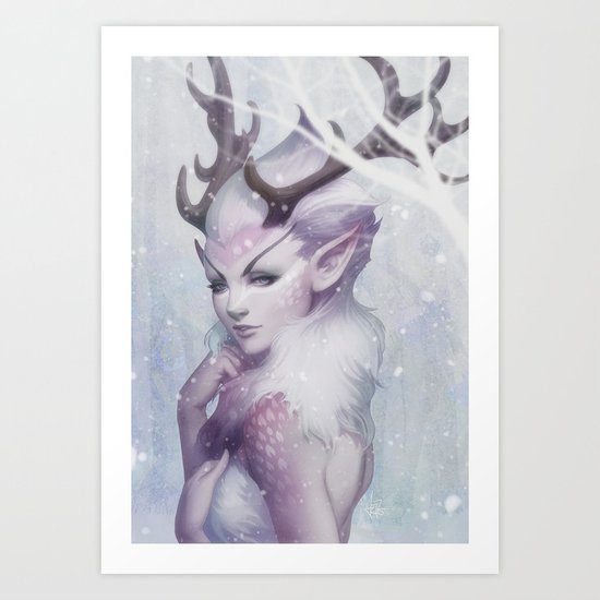Reindeer Princess Art Print