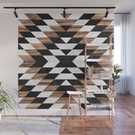 Urban Tribal Pattern No.13 - Aztec - Concrete and Wood Wall Mural