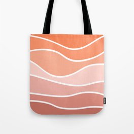 Colorful retro style waves - pink and orange Tote Bag