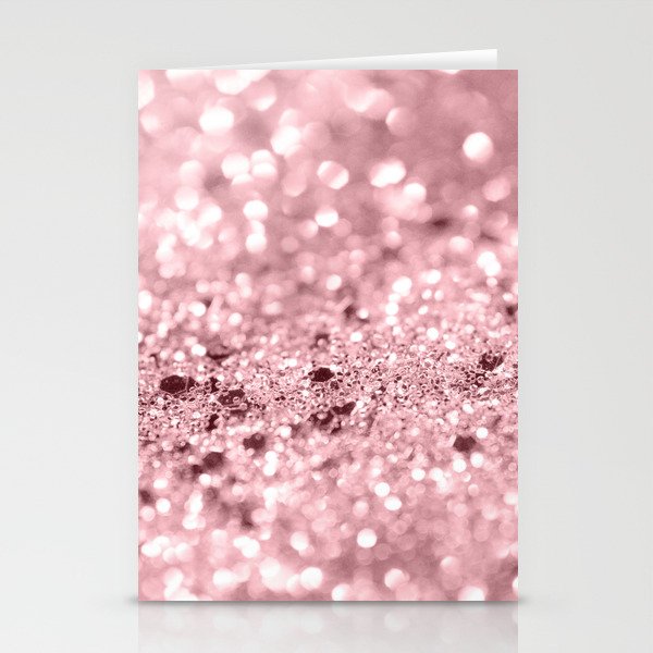 Rose Gold Blush Girls Glitter #1 (Faux Glitter) #shiny #decor #art #society6 Stationery Cards