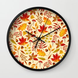 Fall Leaves Wall Clock