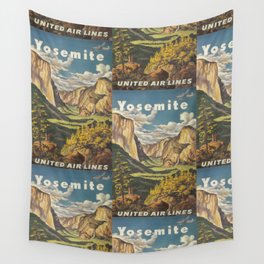 Yosemite Park Retro Poster, Vintage Prints Wall Tapestry