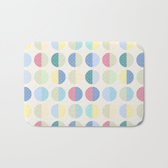 Retro . The pattern is polka dot . Bath Mat