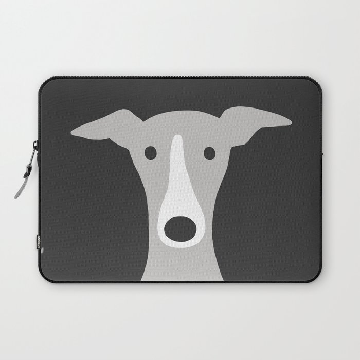 Cute Greyhound, Italian Greyhound or Whippet Cartoon Dog Laptop Sleeve