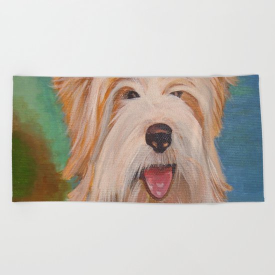 Terrier Portrait Beach Towel