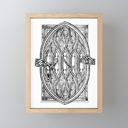 Gothic window frame Framed Mini Art Print