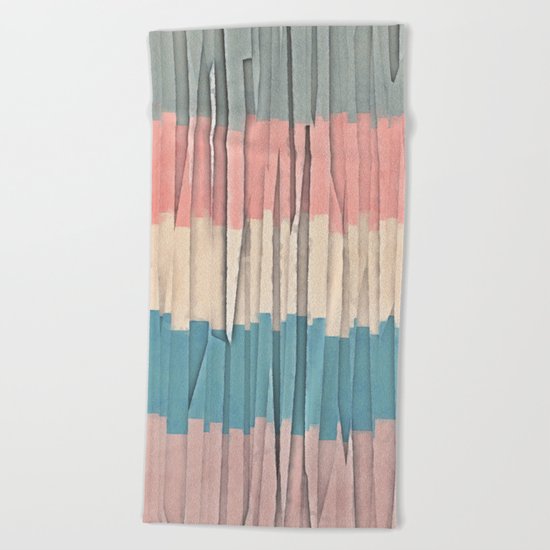 Colorful Grunge Stripes Beach Towel