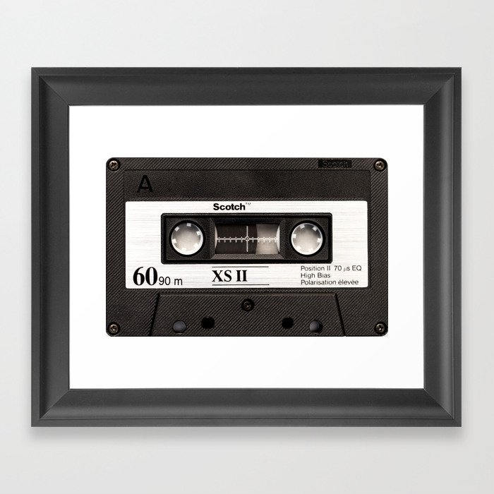 Cassette Tape Black And White #decor #society6 #buyart Framed Art Print