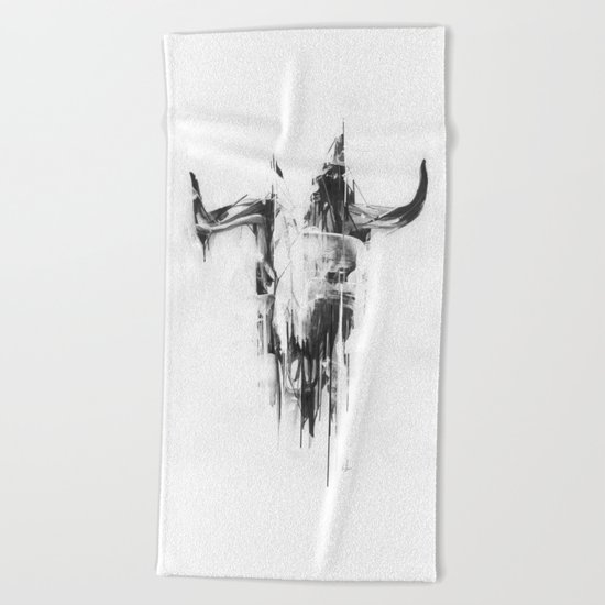 Bull Skull Beach Towel
