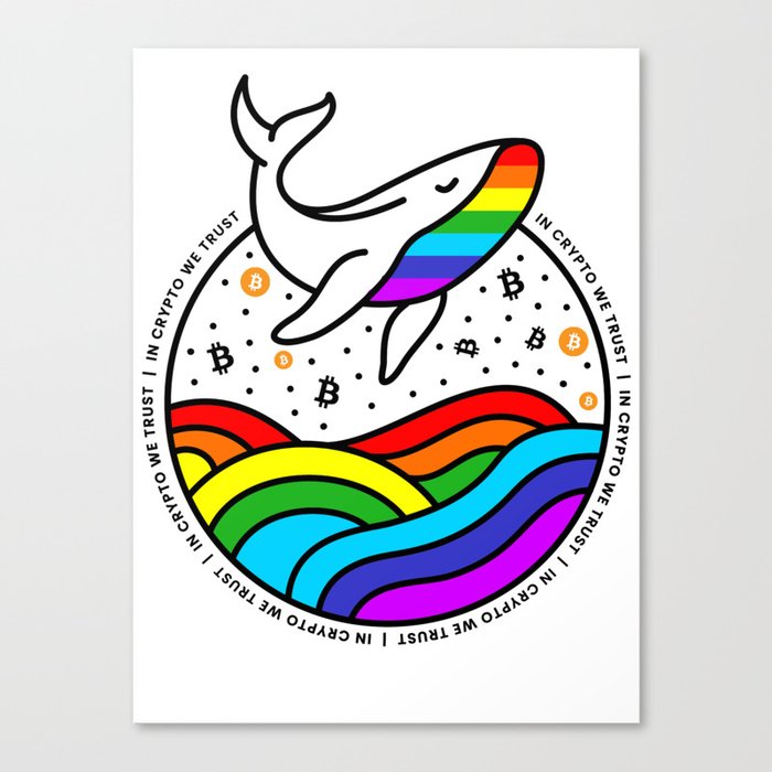 Rainbow Crypto Whale In Crypto We Trust Canvas Print