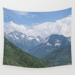 Snow patches in the french alps -mountain travel photography Wall Tapestry