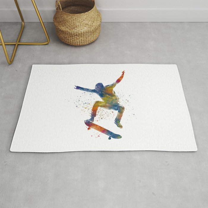 watercolor skater Rug