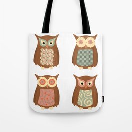 Fall Pattern Owls Tote Bag