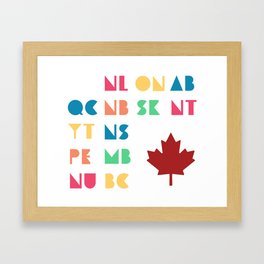All 13 Canada Provinces and Territories with Maple Framed Art Print