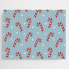 Candy Cane Pattern (light blue) Jigsaw Puzzle