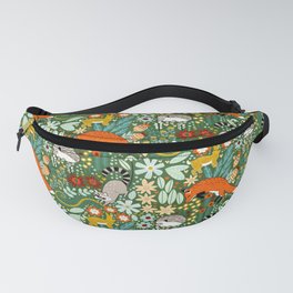Textured Woodland Pattern - Forest Green Fanny Pack