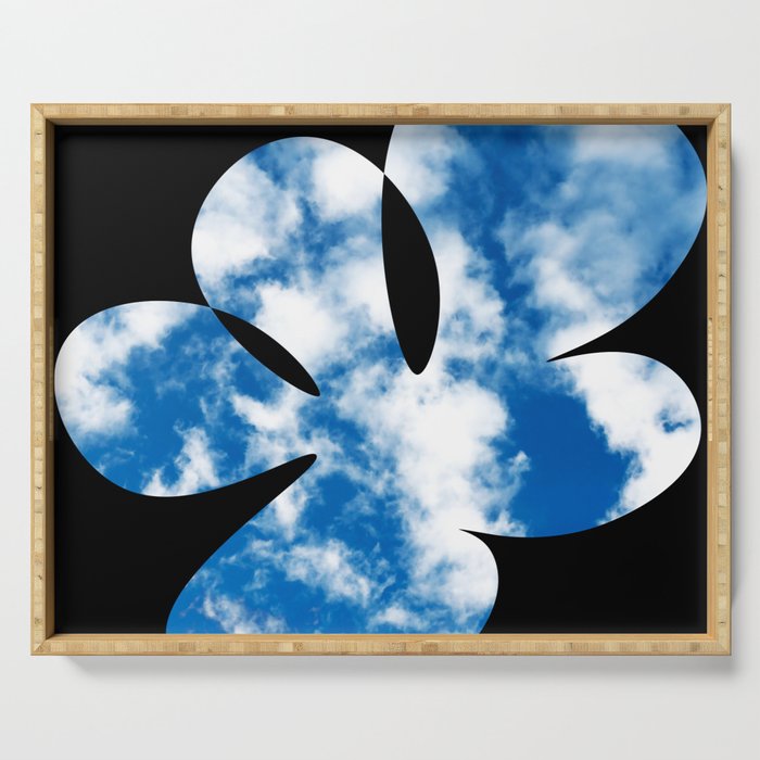 The Sky in Abstract Flower Shape  Serving Tray