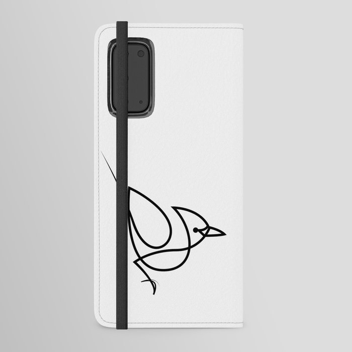 Blue Jay - one line bird Android Wallet Case