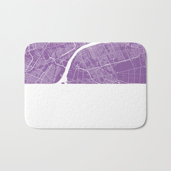 Detroit map lilac Bath Mat