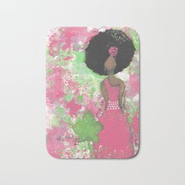 Dripping Pink and Green Angel Bath Mat