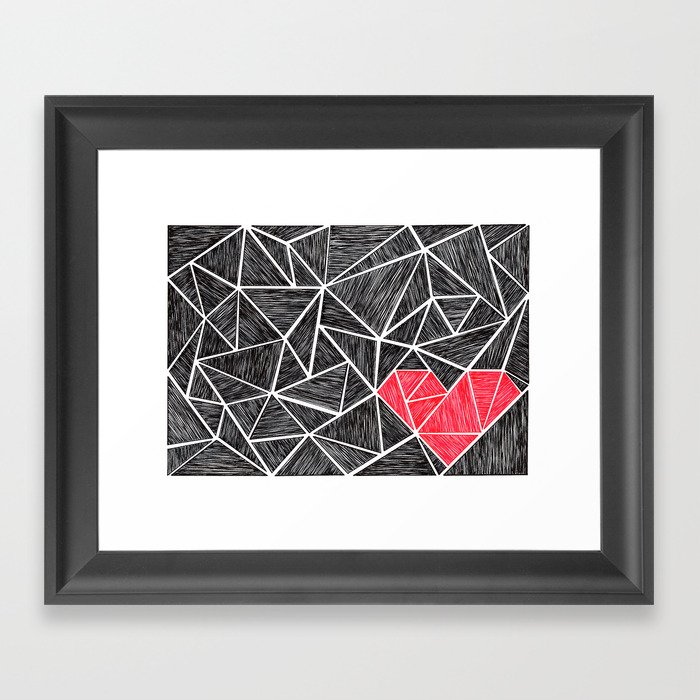 Triangle Heart Framed Art Print