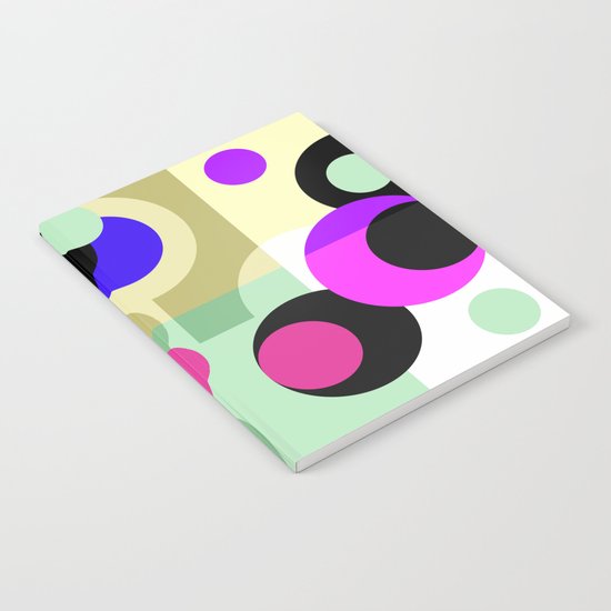 Colorful geometric pattern with polka dots . Notebook