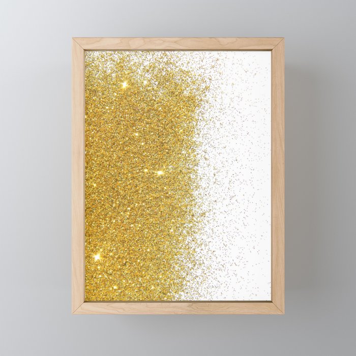 Modern Gold Glitter  Framed Mini Art Print