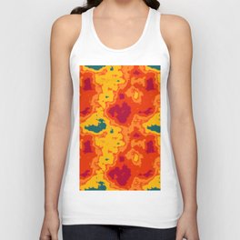 Fiery Orange Emerald Colorful Abstract Pattern Unisex Tank Top