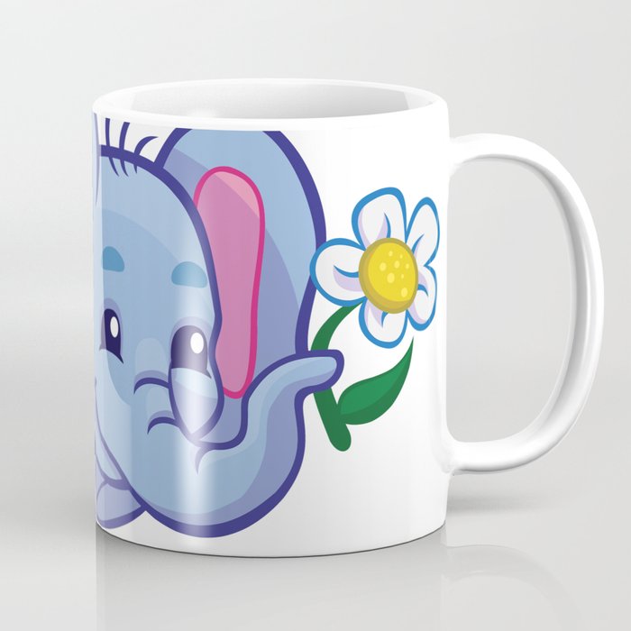 Cartoon Elephant Flower Coffee Mug By Azza1070 Society6