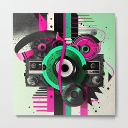 Music circle retro dance floor, party Metal Print | Headphones, Radio, Musiccircles, Abstractdance, Abstractmusic, Techno, Musicbox, Hip Hop, Pink, Ilovedrums 