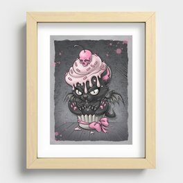 Devil Kitty Cupcake Recessed Framed Print