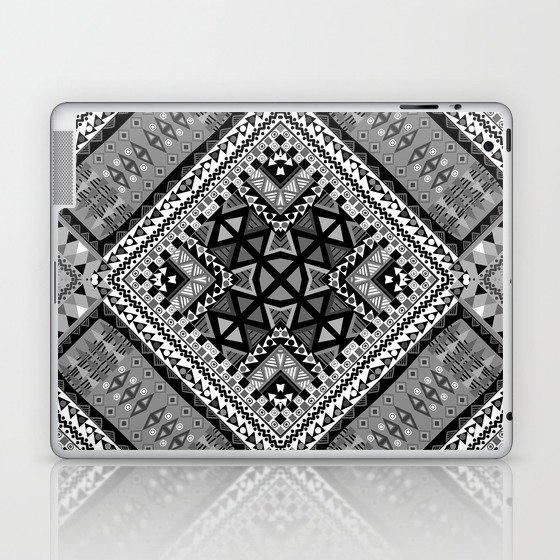 Black and white ethnic patchwork design Laptop & iPad Skin