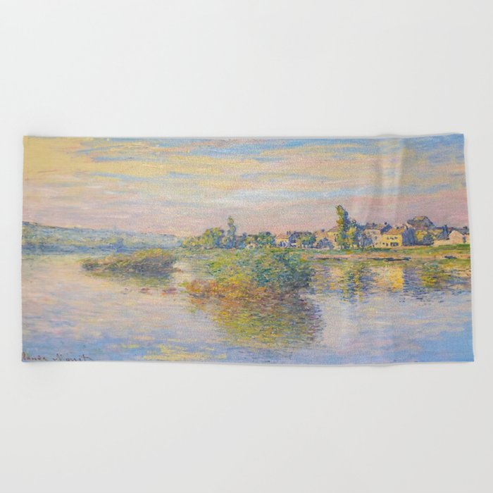 Claude Monet, Banks of the Seine at Lavacourt Beach Towel