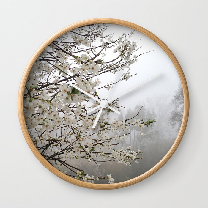 Fog Blossom Wall Clock
