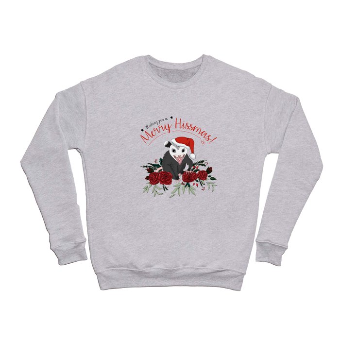 Merry Hissmas - floral christmas themed possum baby Crewneck Sweatshirt